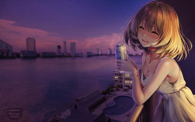 Blue hour · city waterfront