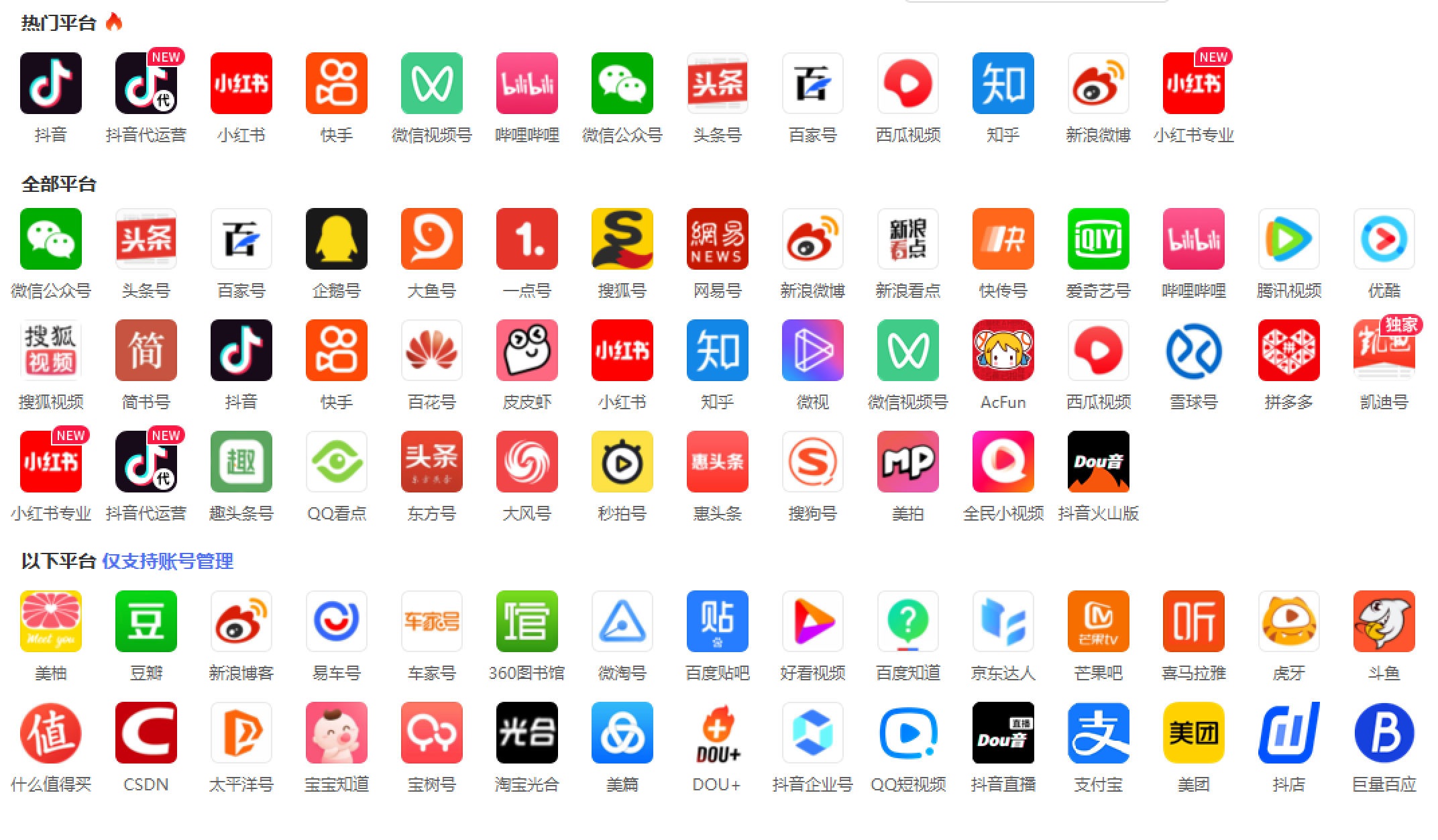 Complete uncropped platform directory in the distribution tool